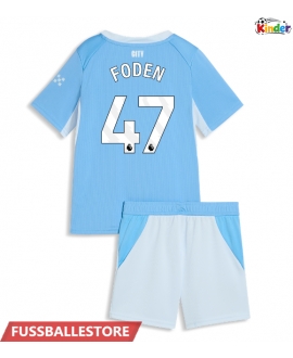 Günstige Manchester City Phil Foden #47 Heimtrikotsatz Kinder 2026-27 Kurzarm (+ Kurze Hosen)